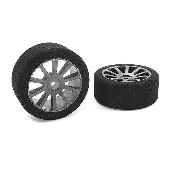 Corally Attack Foam Tires 1/10 Gp Touring 40 Shore 26mm Front Carbon Rims 2Pcs