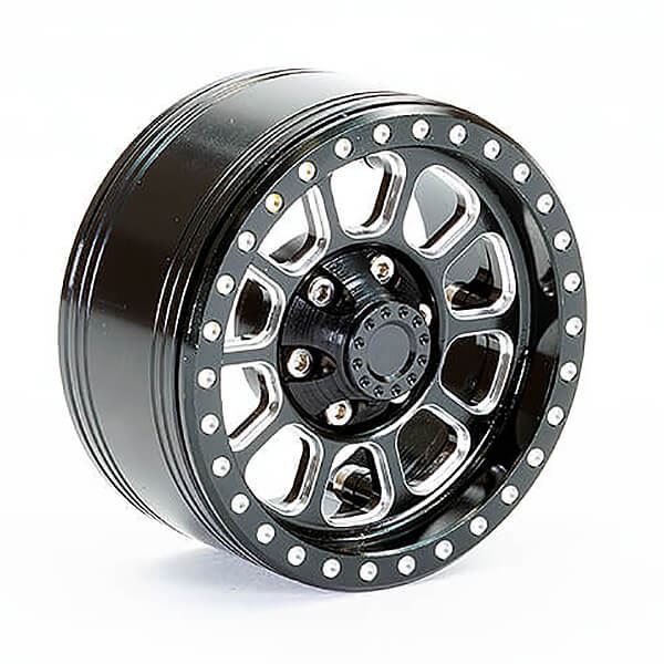 FASTRAX ALUMINUM BEADLOCK TEN 1.9 WHEELS - BLACK (2PC)