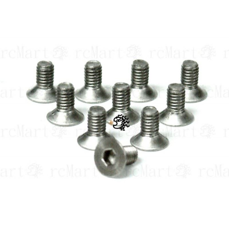 Yeah Racing Titanium Hex Socket Flat Head Screws M3 x 6mm 10pcs