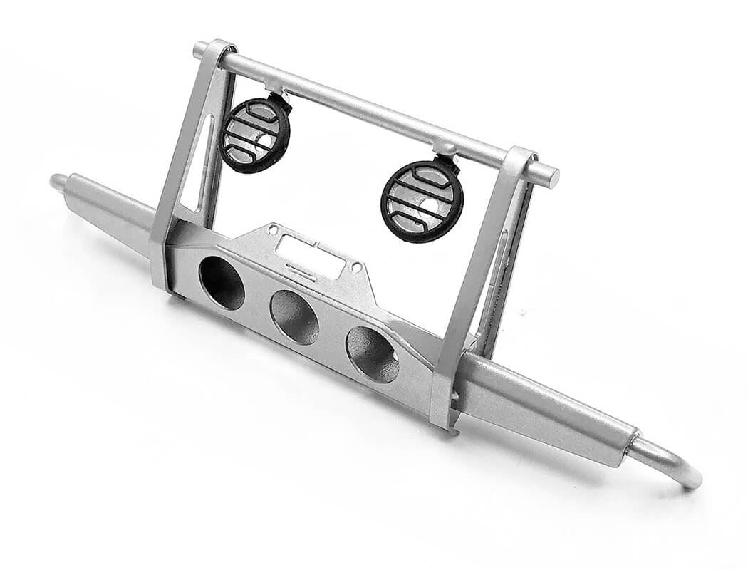 RC4WD SHIRYA FRONT WINCH BUMPER W/ LIGHTS FOR VANQUISH VS4-10 ORIGIN BODY (SILVER)