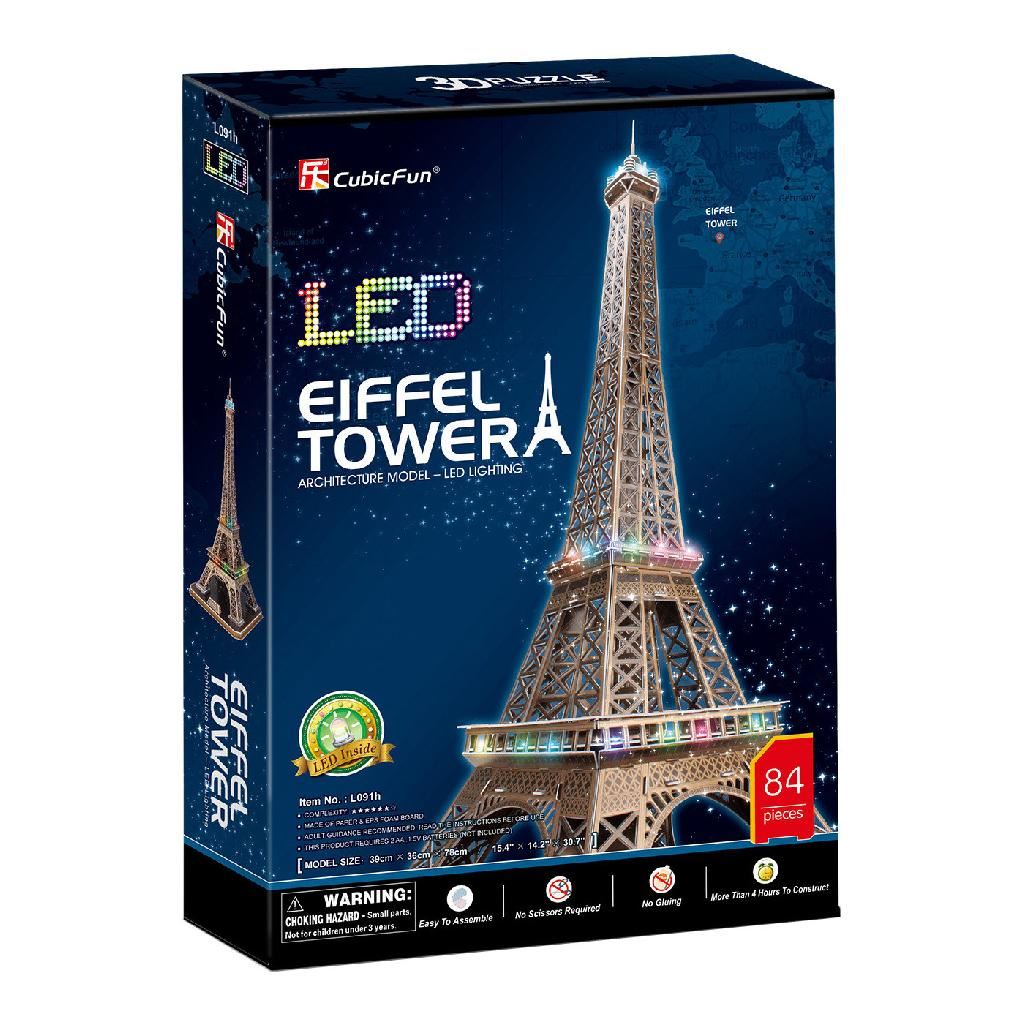 Cubicfun Eiffel Tower With Led Lighting (84 Pieces)