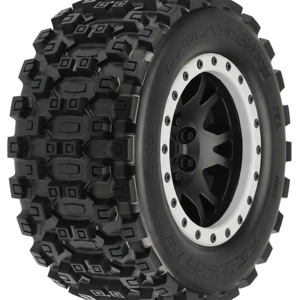 Proline-Line 1/5 Badlands Mx43 Pro-Loc F/R X-Maxx Mtd 24mm Blk/Gry Impuls