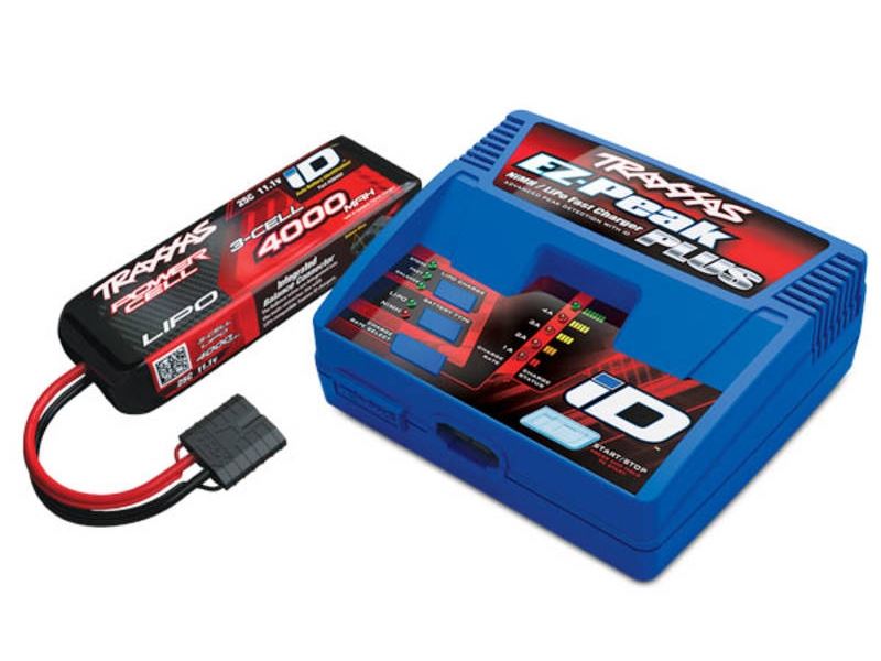 Traxxas iD Completer Pack with EZ-Peak Plus Charger and 4000mAh 11.1v LiPo Battery Charger Set