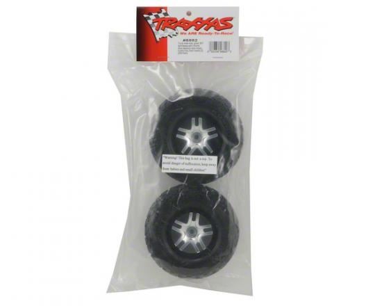 TRAXXAS Tires &wheel:SCT SplitSpoke sat.chr/blk b'lock w/Kumho(2WD F