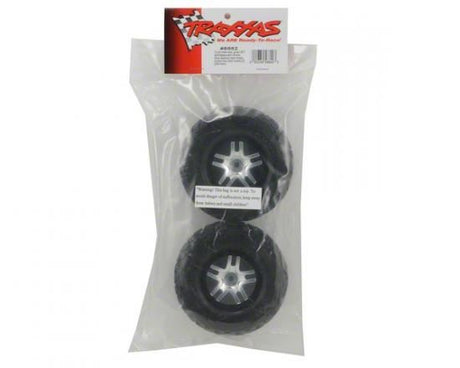 TRAXXAS Tires &wheel:SCT SplitSpoke sat.chr/blk b'lock w/Kumho(2WD F