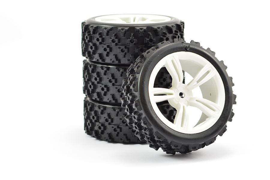 FASTRAX 1/10TH TOURING WHEEL/RALLY BLOCK 5-SPOKE WHITE