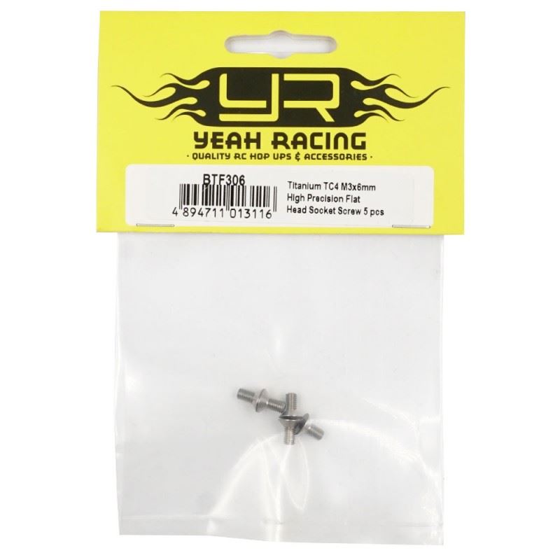 Yeah Racing Titanium TC4 M3x6mm High Precision Flat Head Socket Screw 5 pcs
