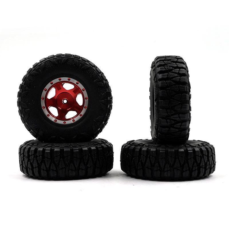 Yeah Racing Aluminum CNC 5 Spoke Beadlock Wheel Set For Axial SCX24 Element Enduro24