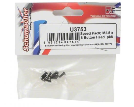Schumacher SPEED PACK - M2.5x6 Button Hd pk8