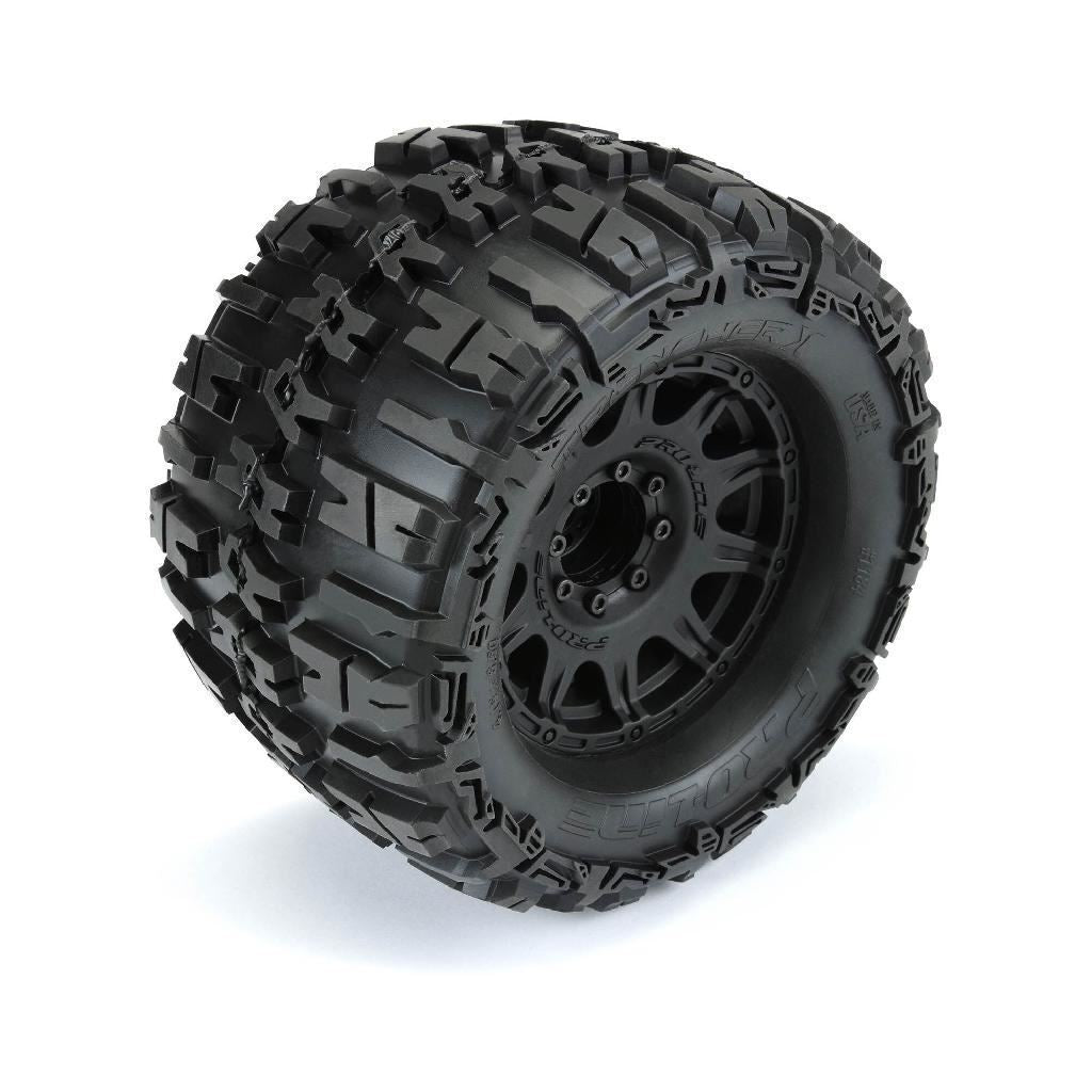 Proline 1/8 Trencher X F/R 3.8In Mt Tires Mounted 17mm Blk Raid (2)