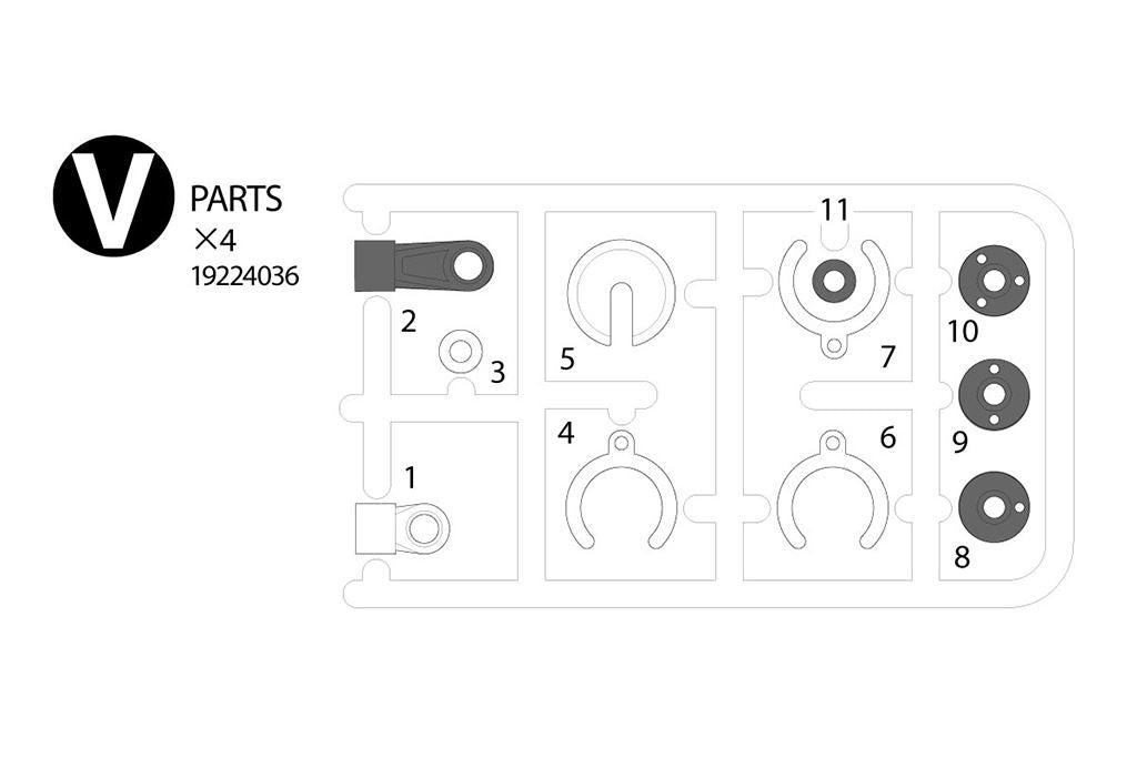 Tamiya V Parts (White) X 2 Comical