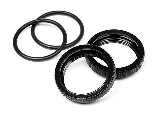 HPI Big Bore Shock Spring Adjust Nut (Black/2Pcs)