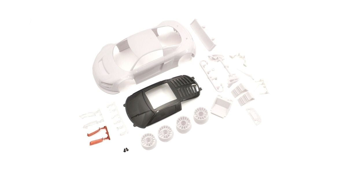 Bodyshell Audi R8 Lms Night-R Mini-Z + 2Wd Rims (White Body)