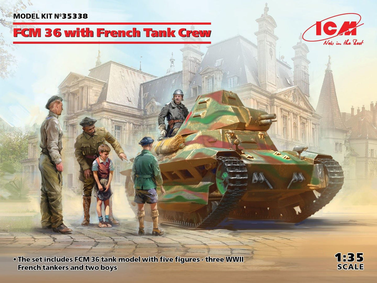 Icm Fcm 36 With French Tank Crew 5 Figures
