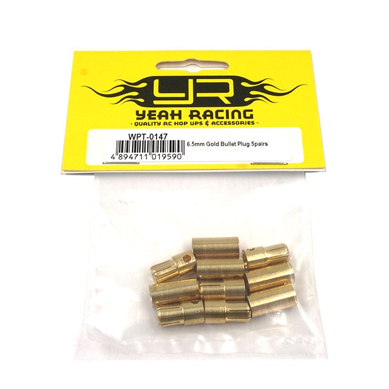 Yeah Racing 6.5mm Gold Bullet Plug 5 Pairs