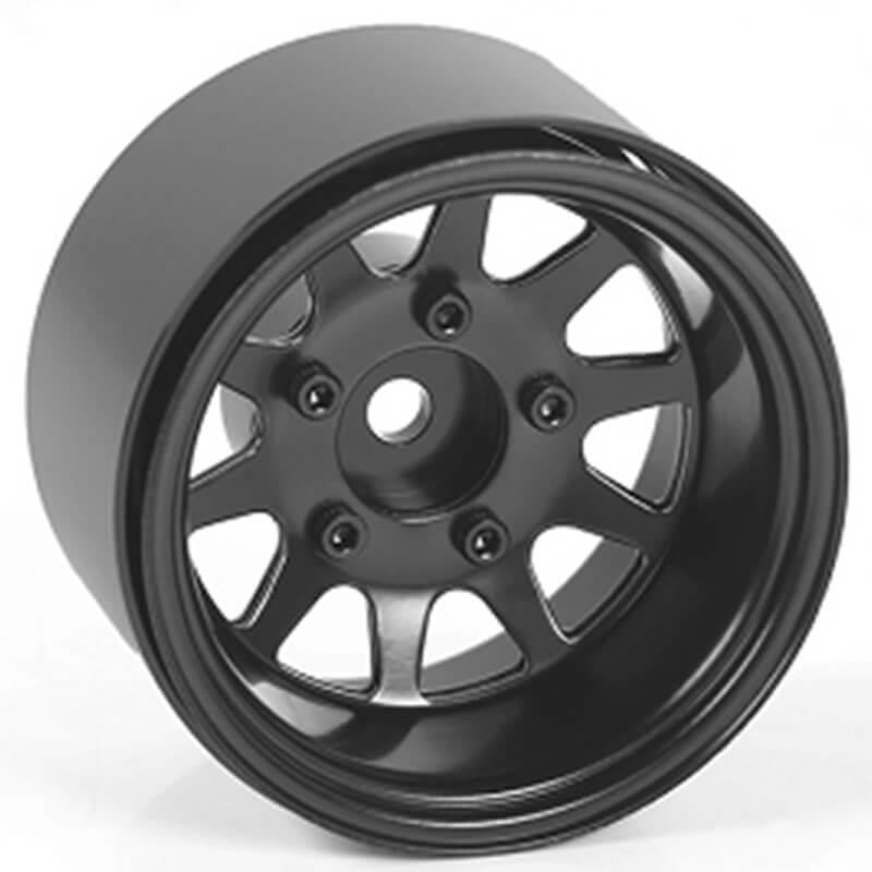 RC4WD DEEP DISH WAGON 1.55 ST AMPED STEEL BEADLOCK WHEELS (BLACK)