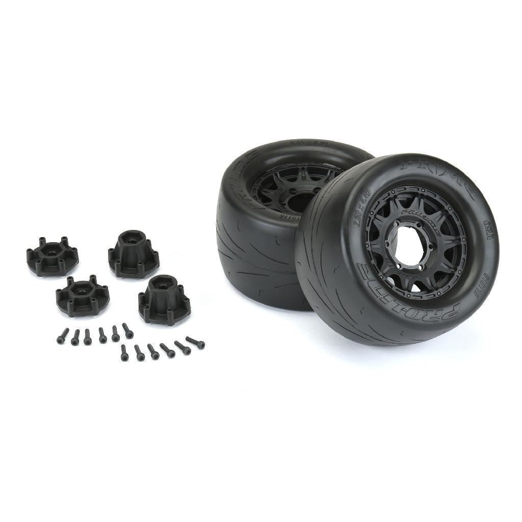 Proline 1/10 Prime Front/Rear 2.8In Street Mt Tires Mounted 12mm Blk
