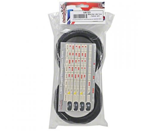 Schumacher Yellow Mini Pin 1/8 Buggy Tyre