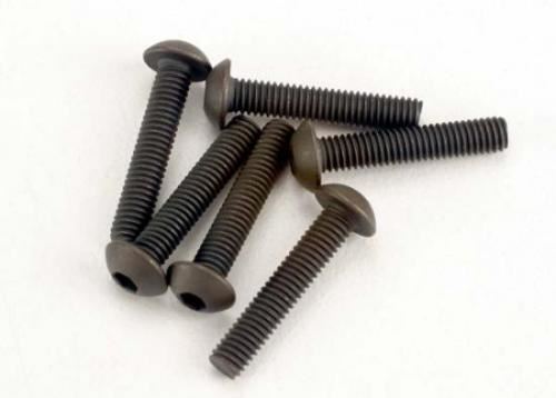 TRAXXAS Screws, 3x15mm button-head machine (hex drive) (6)