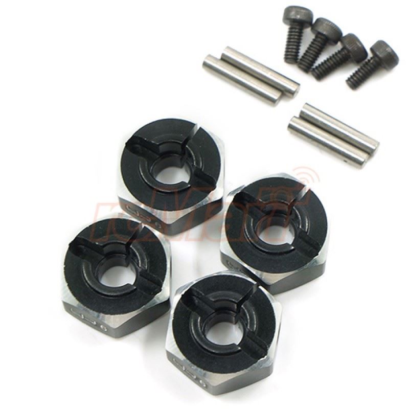 Yeah Racing Aluminum Hex Adaptor Set 12x6mm For 1/10 RC Touring Drift Crawler Black