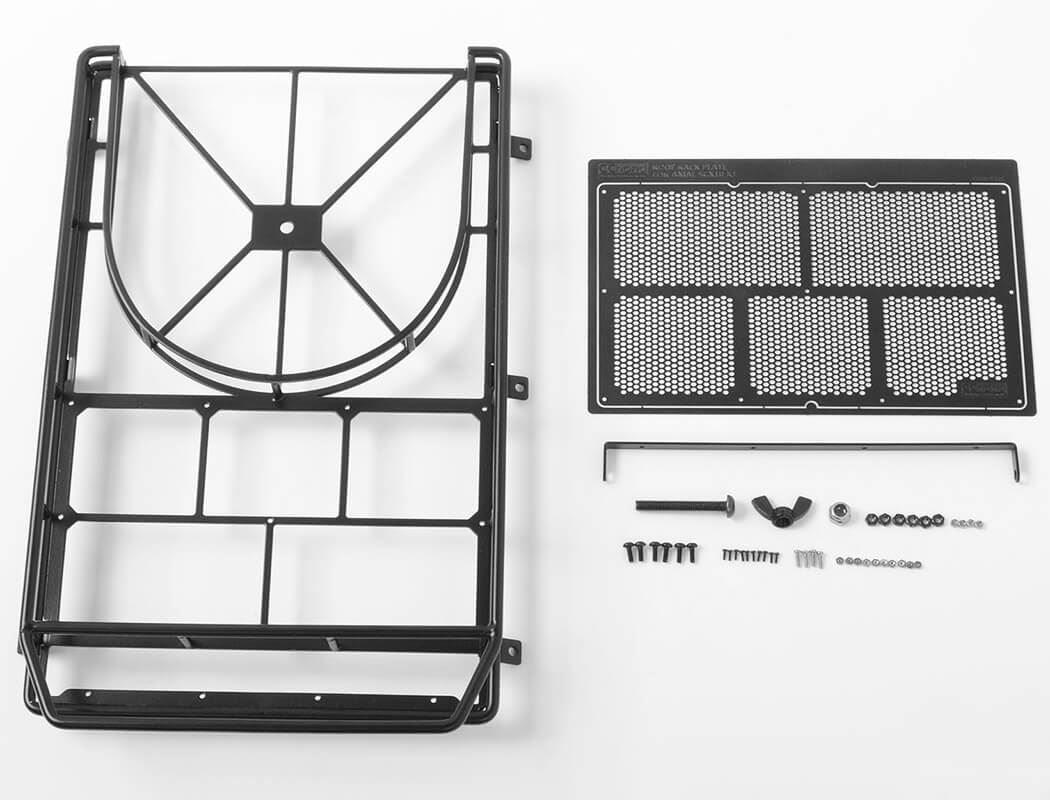 RC4WD KRABS ROOF RACK W/SPARE TYRE MOUNT FOR AXIAL SCX10 II XJ (BLACK)