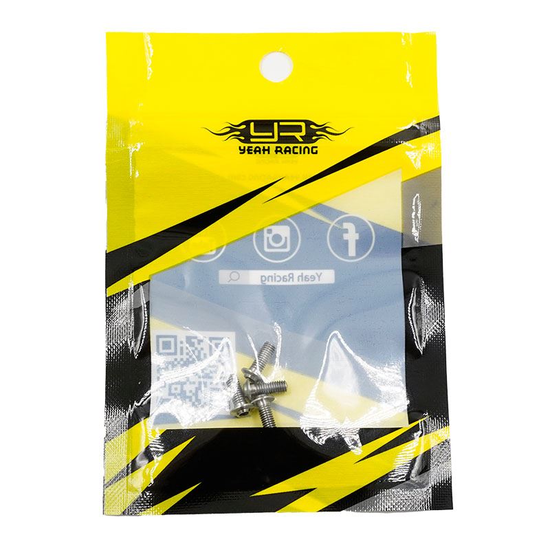 Yeah Racing 64 Titanium Hex Socket Low Profile Half Thread Screws (3x8mm) 4pcs