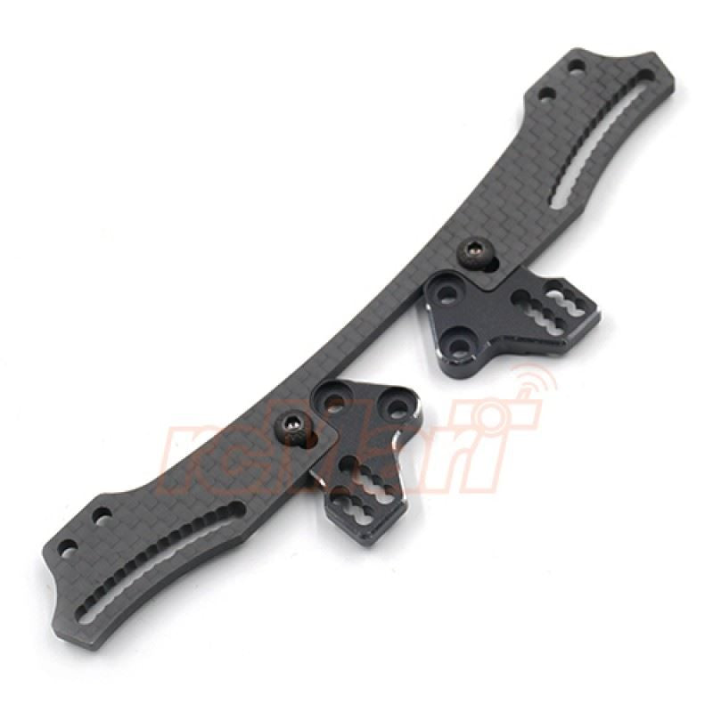 Yeah Racing Adjustable Rear Shock Tower Set for Yokomo YD2S Black