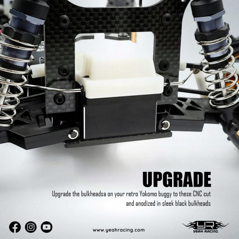 Yeah Racing Aluminium Bulkhead 2Pcs (F & R) For Yokomo 870C Super Dog Fighter & Yz-W91