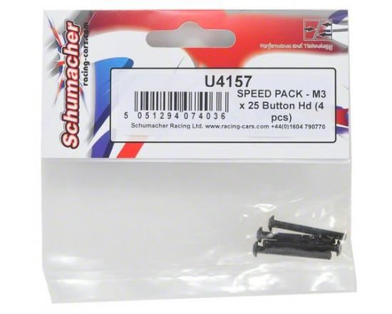 Schumacher SPEED PACK - M3 x 25 Button Hd (4 pcs)