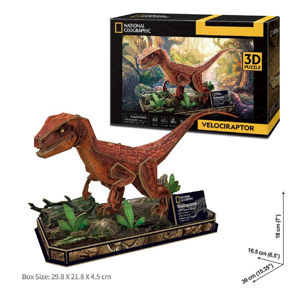 Cubicfun Velociraptor (63 Pieces)