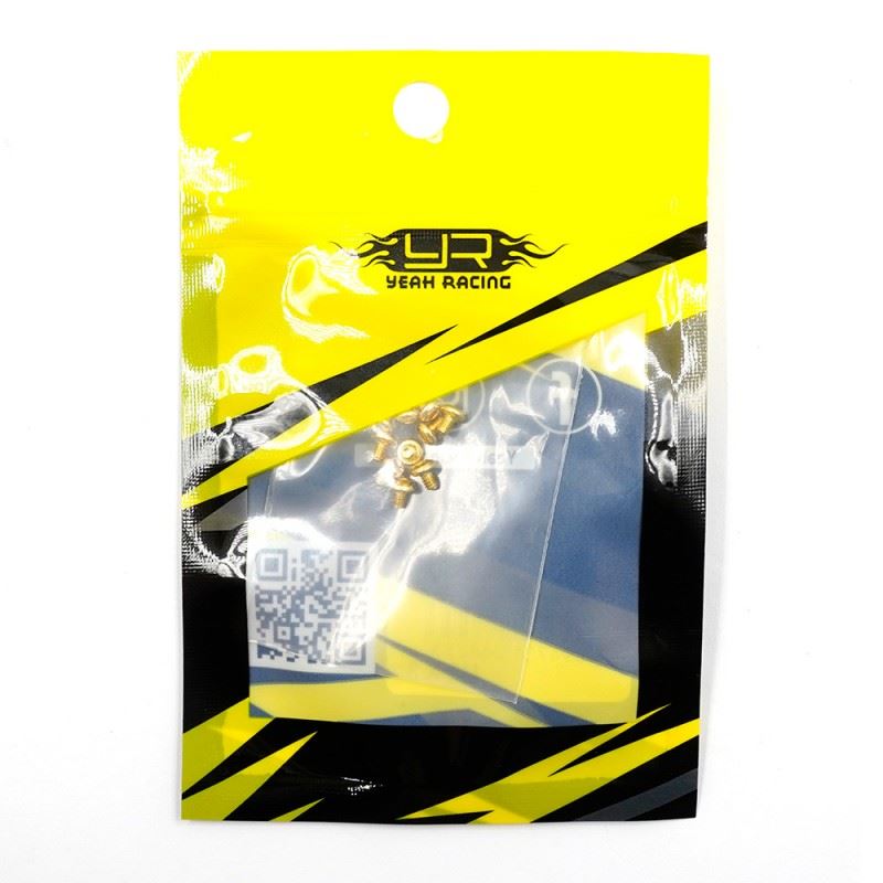 Yeah Racing Stainless Steel Gold Coated Hex Socket Button Head Machine Screw (M2X3Mm) 10Pcs