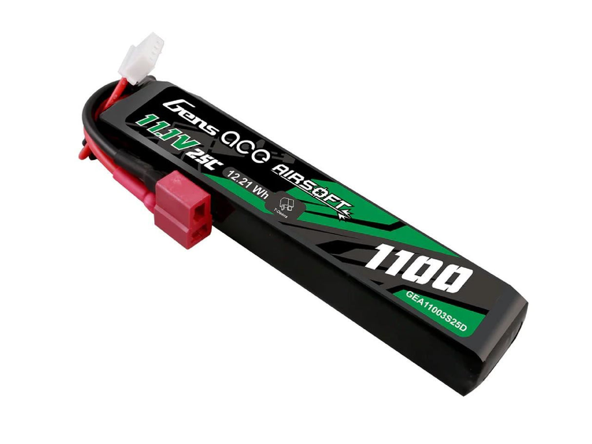Gens Ace Airsoft 3S 1100Mah 25C With Deans (Fit Most Aeg)