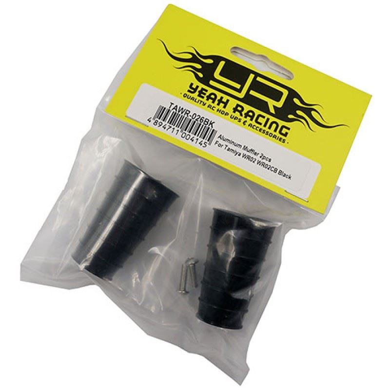 Yeah Racing Aluminum Muffler 2pcs For Tamiya WR02 WR02CB Black