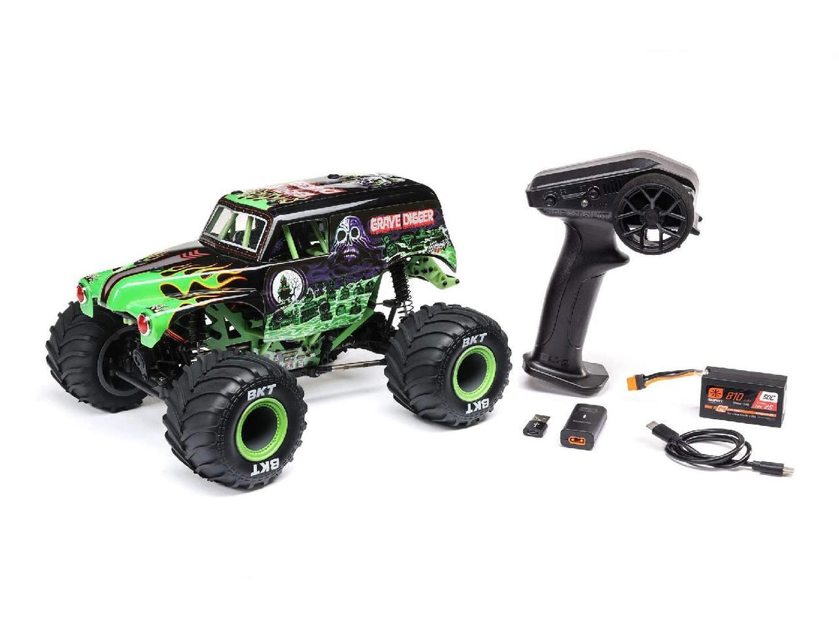 Losi 1/18 Mini LMT 4X4 Brushed Monster Truck RTR, Grave Digger