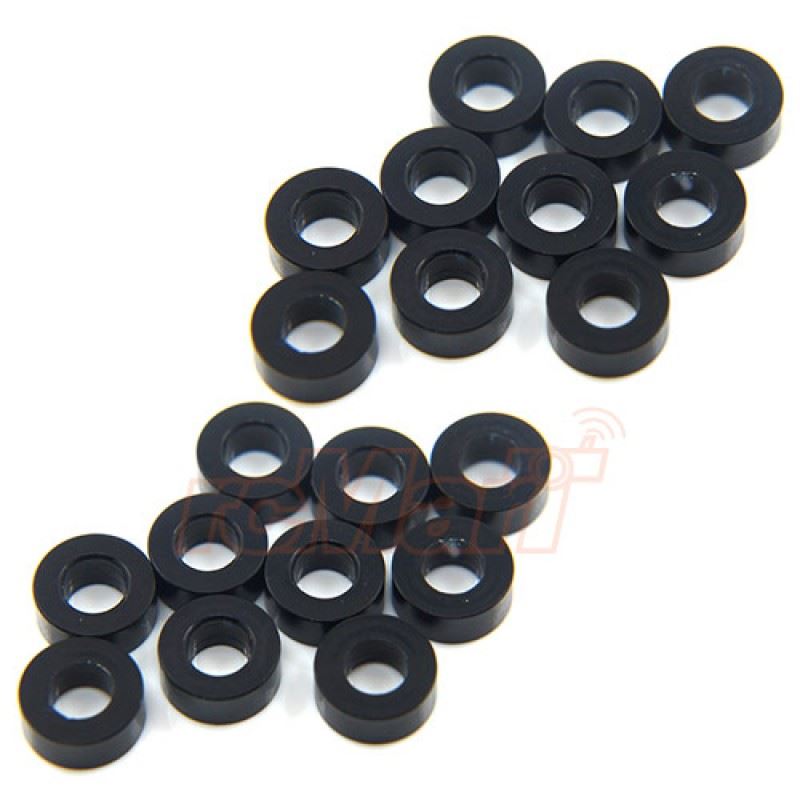Yeah Racing Aluminum M3 Flat Washer 2.5mm 20pcs Black