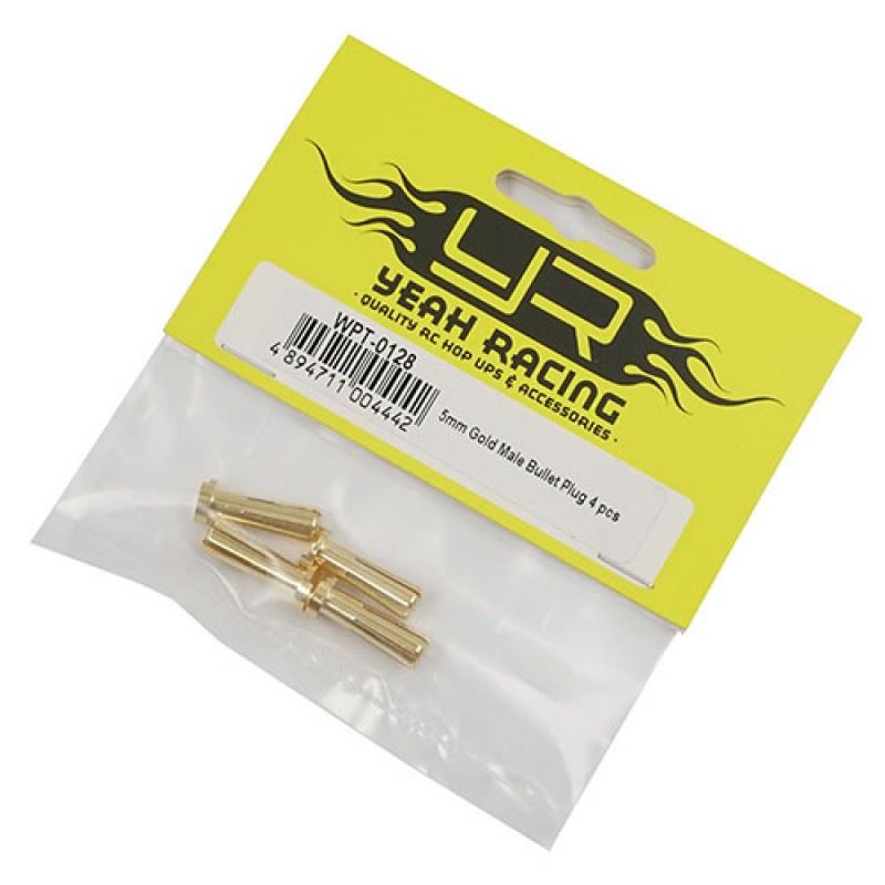 Yeah Racing 5X18mm Gold Male Bullet Plug 4 pcs