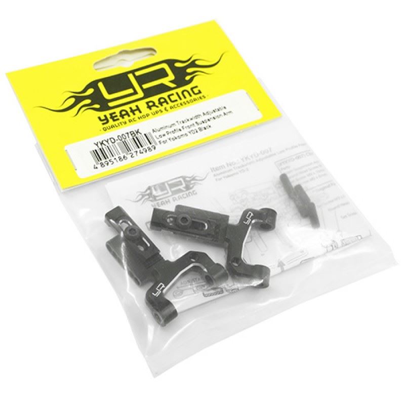 Yeah Racing Aluminum Trackwidth Adjustable Low Profile Front Suspension Arm For Yokomo YD2 YD2S YD2TC Black