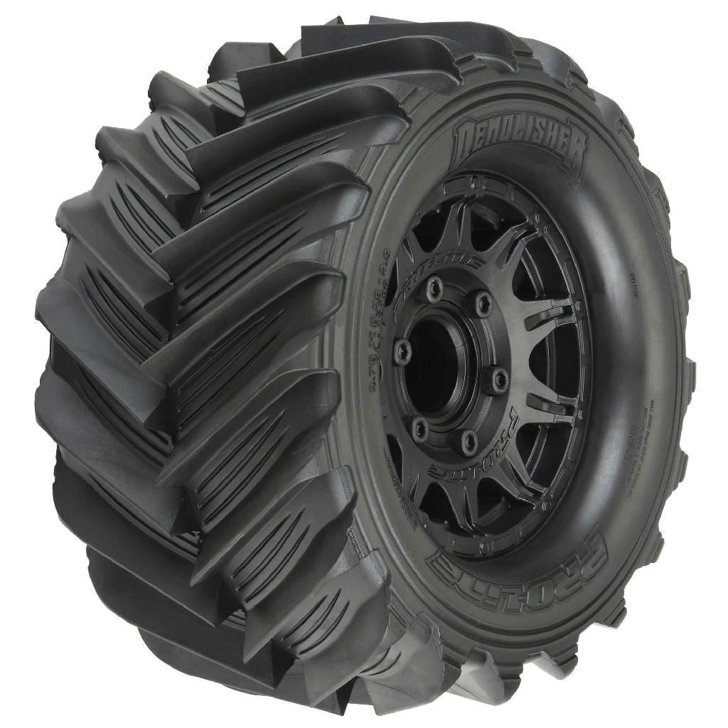 Proline 1/10 Demolisher Front/Rear 2.8In Mt Tires Mounted 12mm Blk Ra