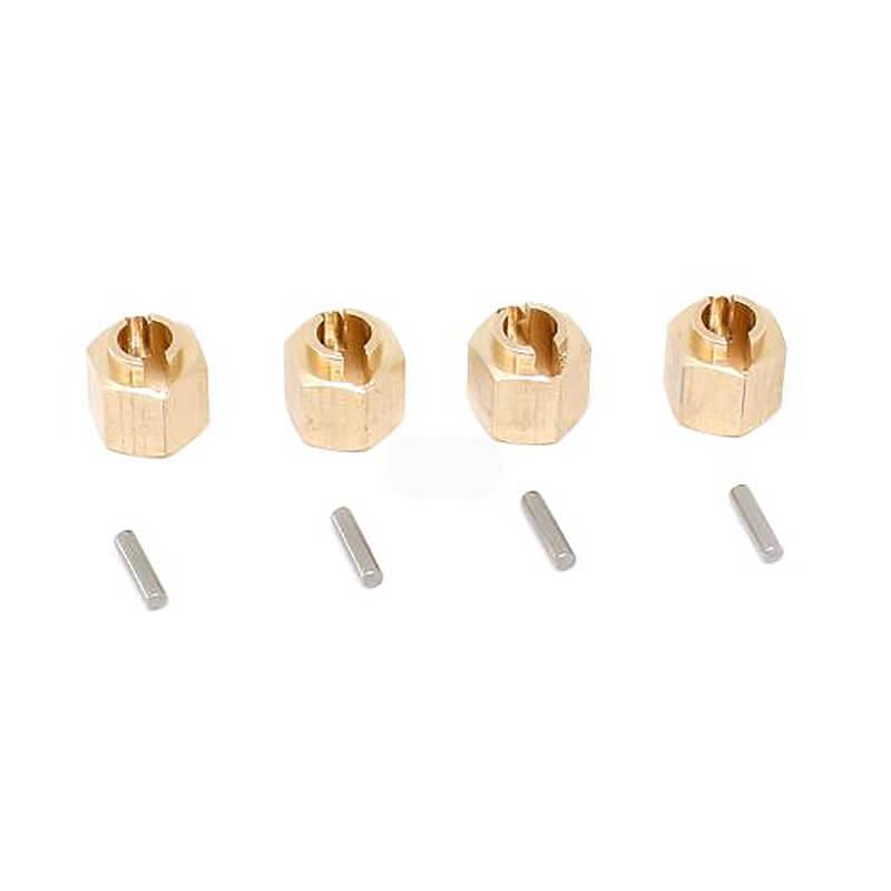 FASTRAX TRX-4M BRASS 7MM HEX, LENGTH 6MM HUB EXTENDERS (4)