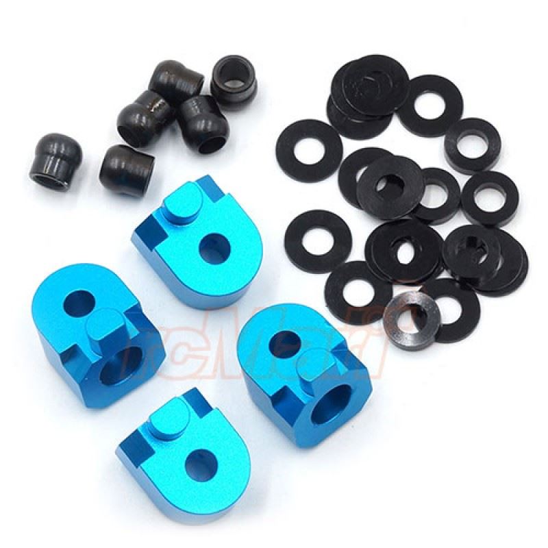 Yeah Racing Aluminum Rear Skid Angle Adjust Suspension Mount For Tamiya M07 Blue
