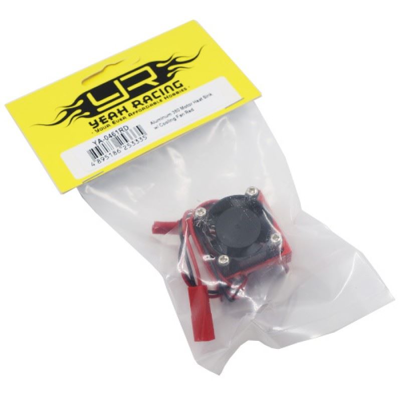 Yeah Racing Aluminum 380 Motor Heat Sink w/ Cooling Fan Red