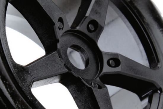 FASTRAX 1:8 TRUGGY EAGLE MTD 5-SPOKE BK CHROME 0 OFFSET(PR)