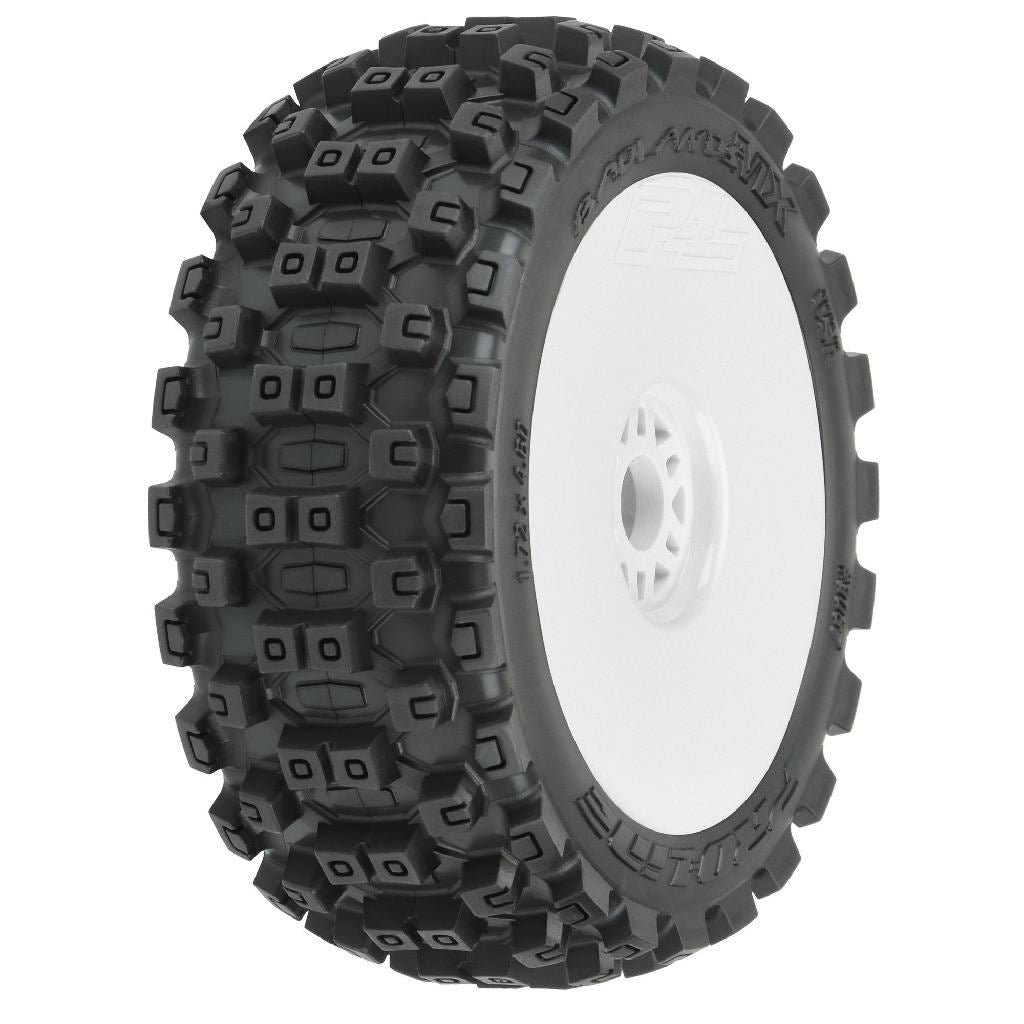 Proline 1/8 Badlands Mx M2 Front/Rear Buggy Tires Mounted 17mm White