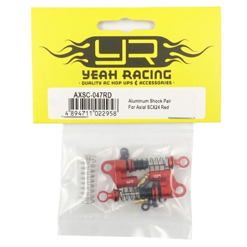 Yeah Racing Aluminum Shock Pair For Axial SCX24 Red