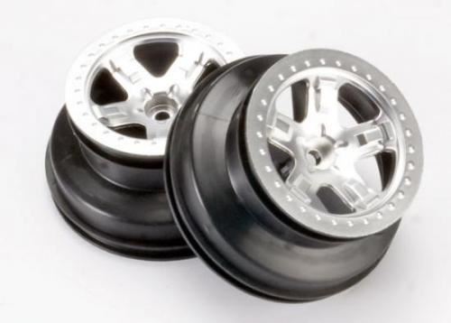 Traxxas Wheels, Sct Satin Chrome, Beadlock Style, Dual Profile (2.2"