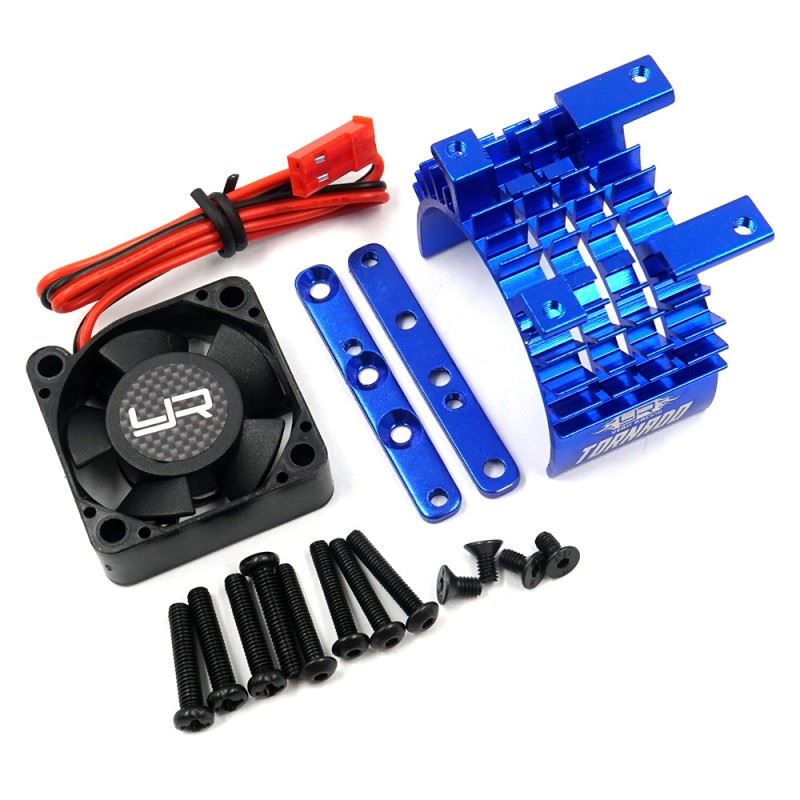Yeah Racing Aluminium 540 & 550 Motor Heat Sink w/Tornado High Speed Fan Blue