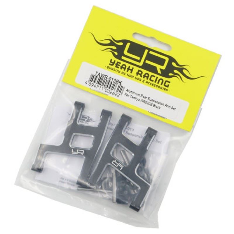 Yeah Racing Aluminum Rear Suspension Arm Set For Tamiya WR02CB Black