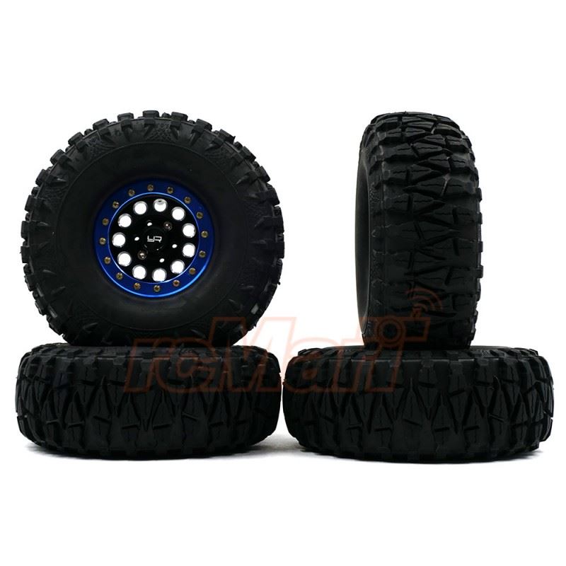 Yeah Racing 1.9 Aluminum CNC F-RG Beadlock Wheels For 1/10 Crawler 4pcs Blue