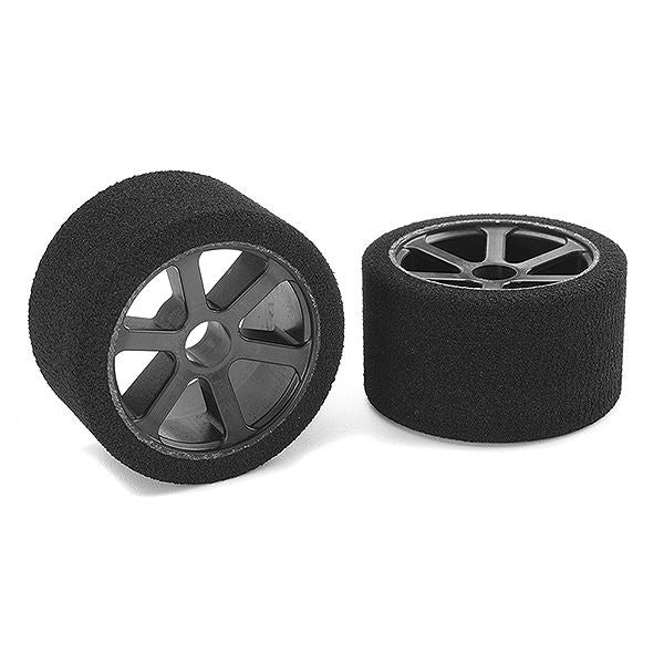 Corally Attack Foam Tires 1/12 Circuit 30 Shore Pink Front Carbon Rims 2Pcs