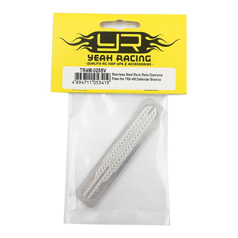 Yeah Racing Stainless Steel Rock Rails Diamond Plate fits TRX-4M Defender Bronco
